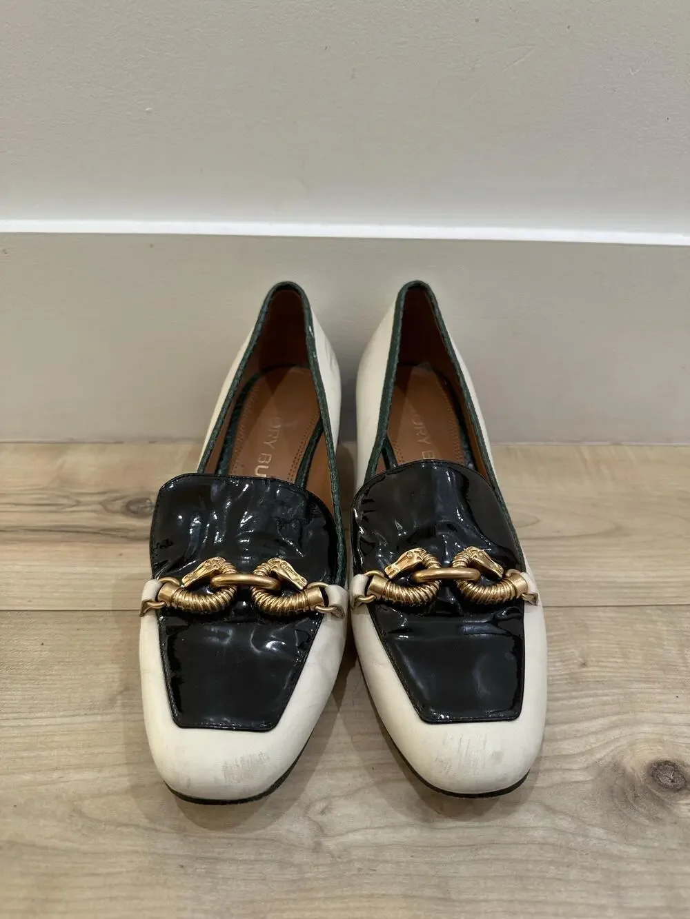 Tory Burch Loafer Shoes Womens Size 9 Multicolor Leather Block Heel Horsebit